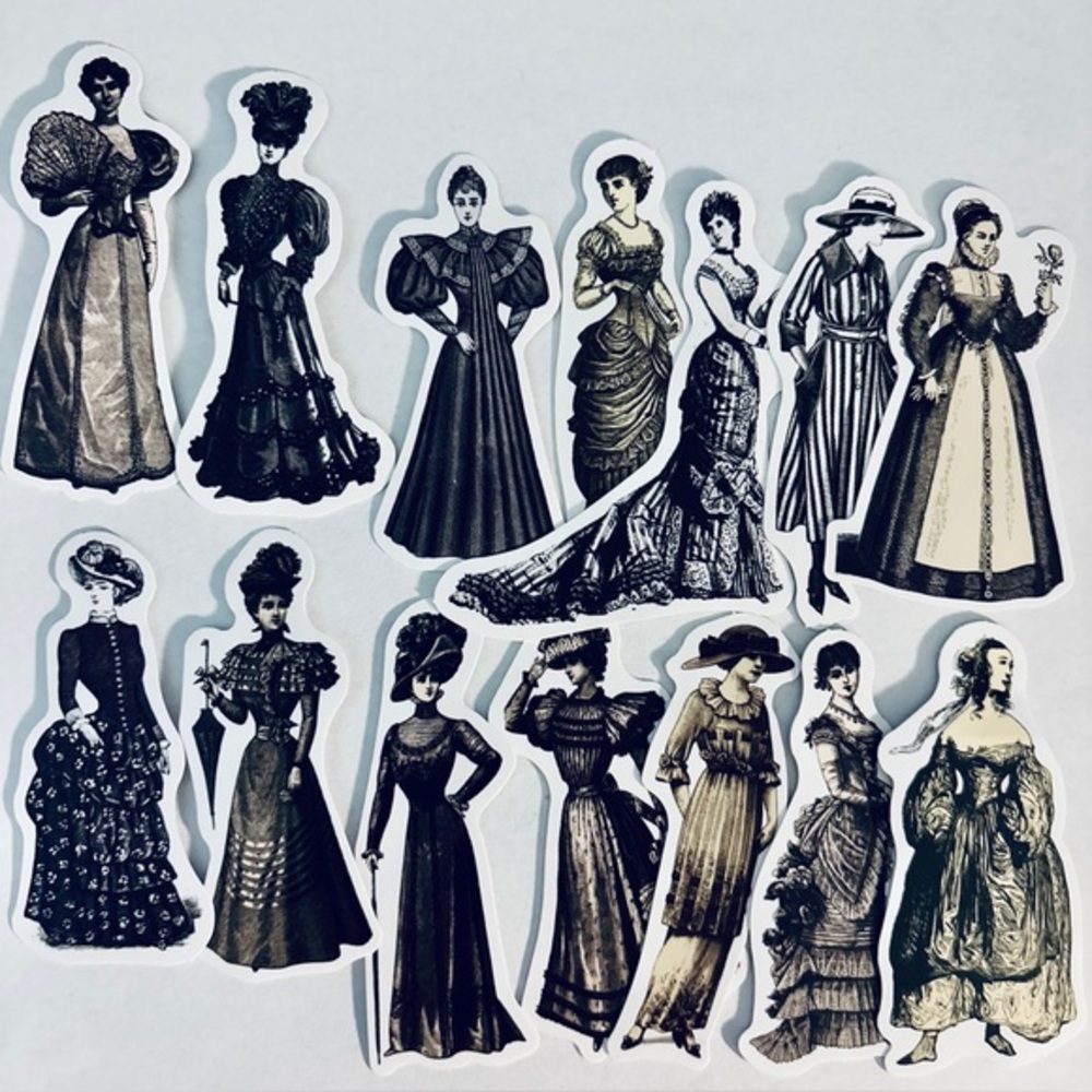 14 Women's Fashion Throughout the Years Stickers, NWT, No Repeats